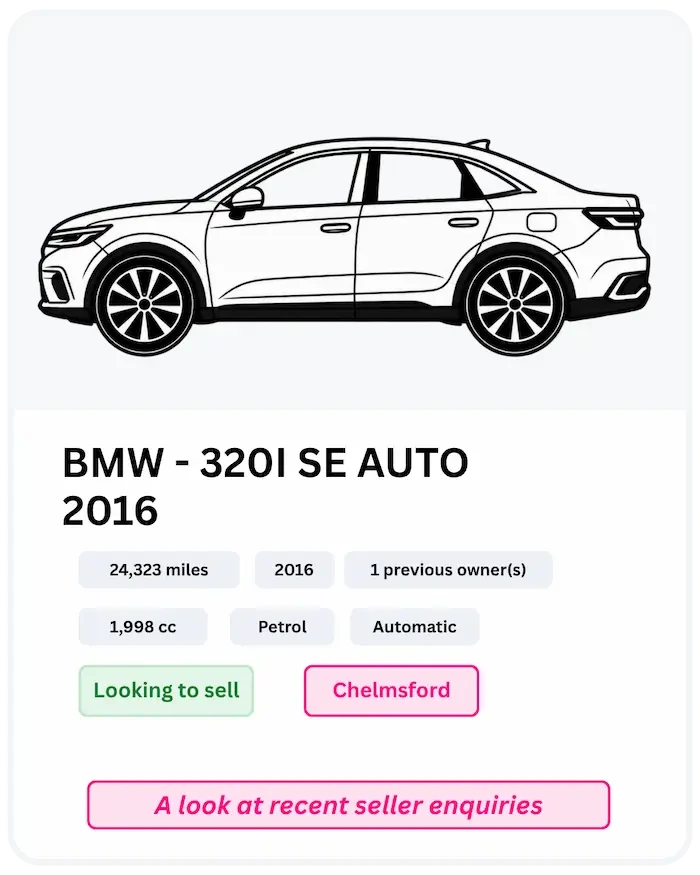 Recent vehicle enquiry received by Sell My Car Essex