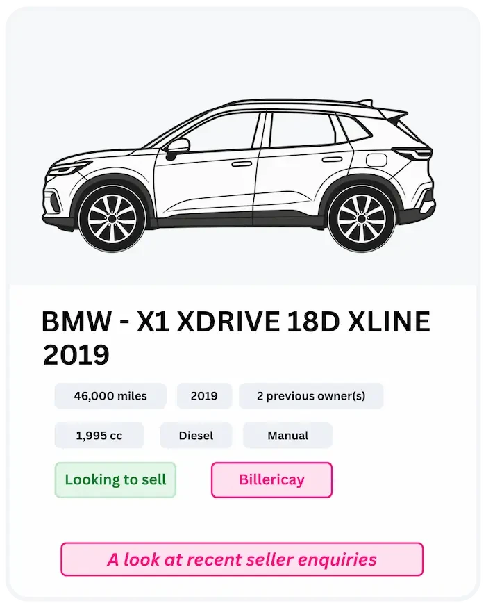 Recent vehicle enquiry received by Sell My Car Essex
