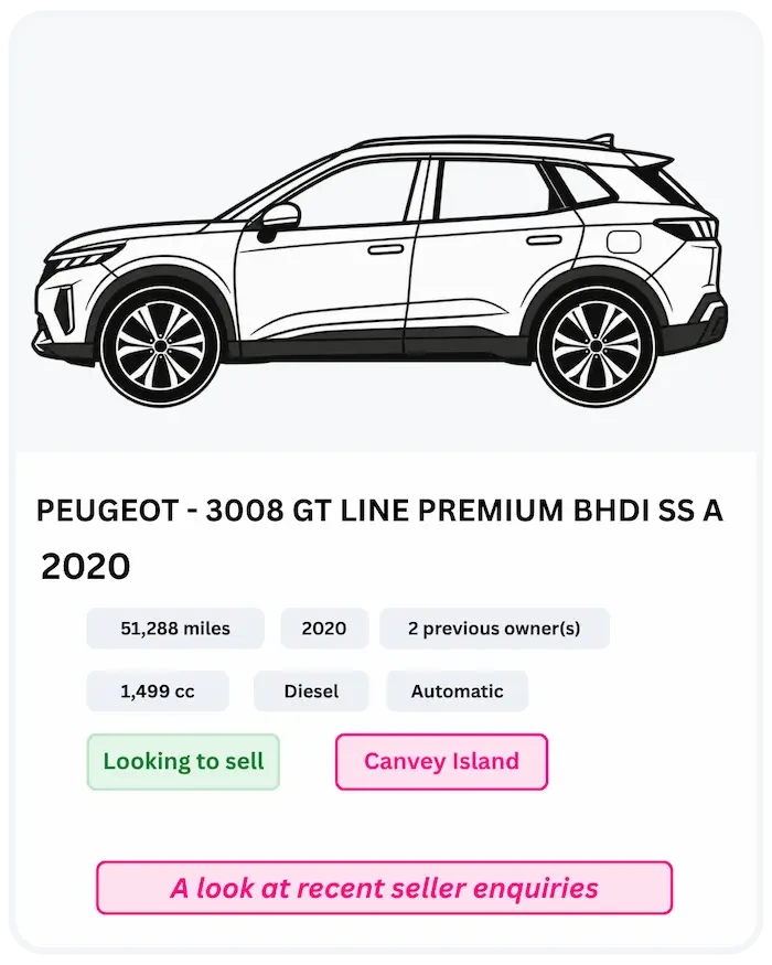 Recent vehicle enquiry received by Sell My Car Essex